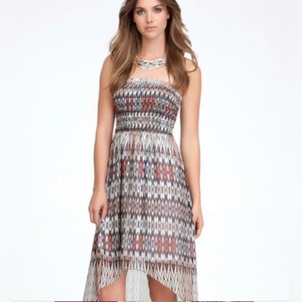 Bebe Strapless Midi Hi-Low Dress Size XS